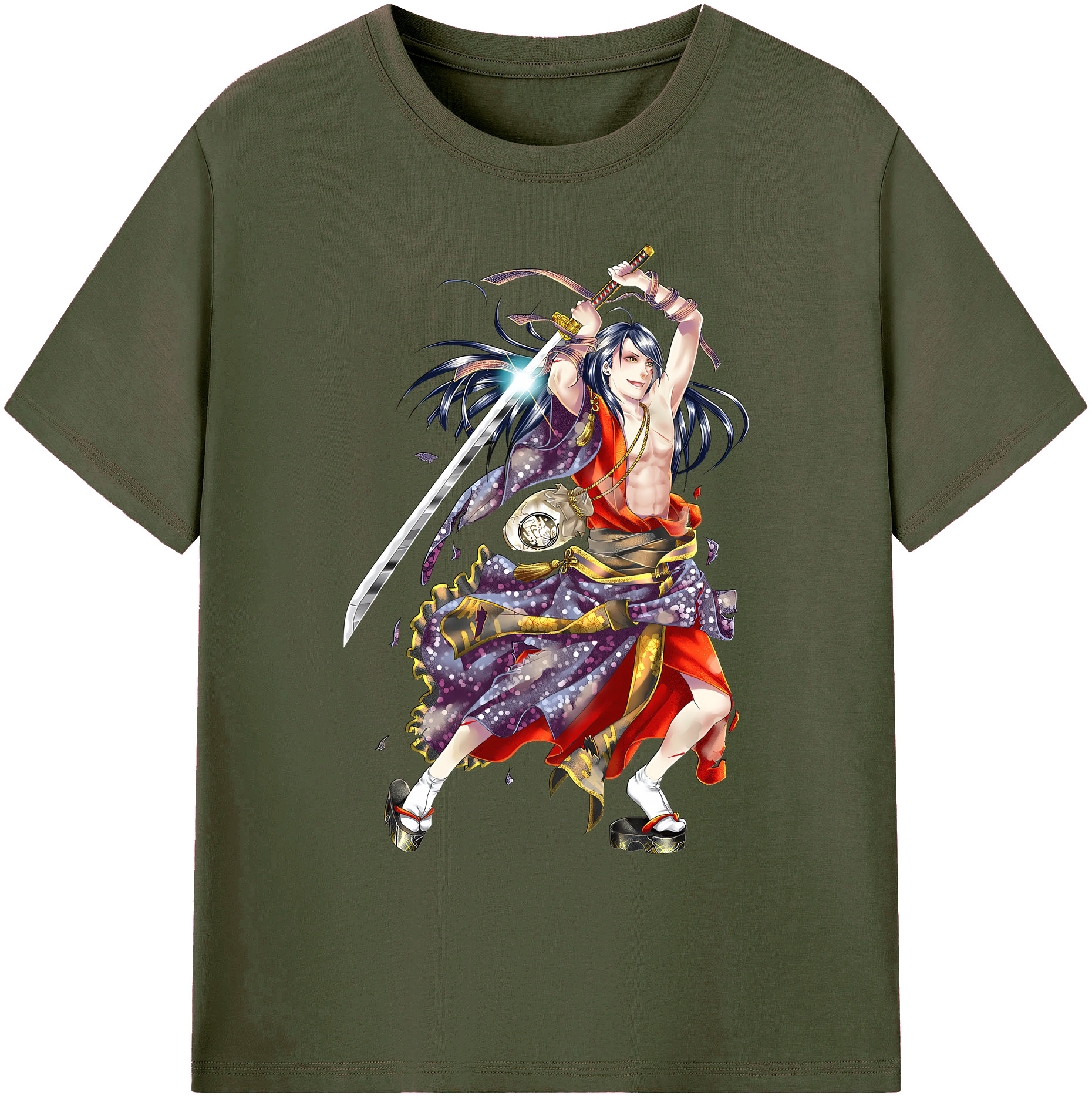 （画像用） 刀剣乱舞 Touken Ranbu 綿100％ メンズ半袖Tシャツ｜肌触りやわらか＆通気性